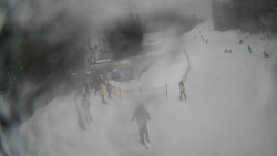 Modrá sjezdovka - dojezd k lanové dráze