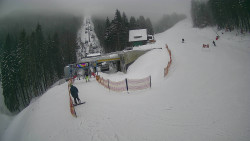 Modrá sjezdovka - dojezd k lanové dráze