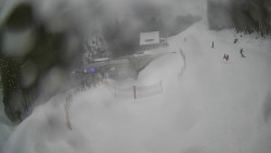 Modrá sjezdovka - dojezd k lanové dráze