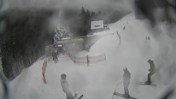 Modrá sjezdovka - dojezd k lanové dráze