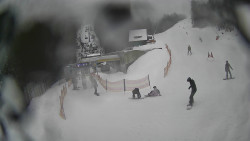 Modrá sjezdovka - dojezd k lanové dráze