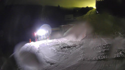 Modrá sjezdovka - dojezd k lanové dráze