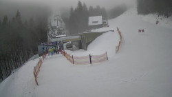 Modrá sjezdovka - dojezd k lanové dráze