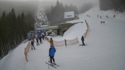 Modrá sjezdovka - dojezd k lanové dráze