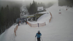 Modrá sjezdovka - dojezd k lanové dráze