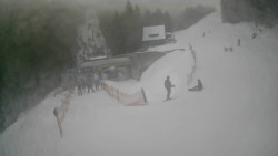 Modrá sjezdovka - dojezd k lanové dráze