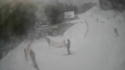 Modrá sjezdovka - dojezd k lanové dráze