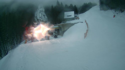 Modrá sjezdovka - dojezd k lanové dráze