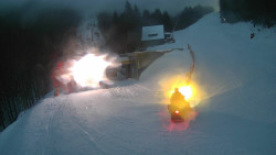 Modrá sjezdovka - dojezd k lanové dráze