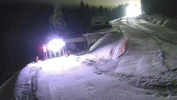 Modrá sjezdovka - dojezd k lanové dráze