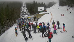 Modrá sjezdovka - dojezd k lanové dráze