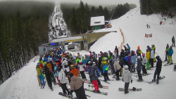 Modrá sjezdovka - dojezd k lanové dráze