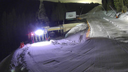 Modrá sjezdovka - dojezd k lanové dráze