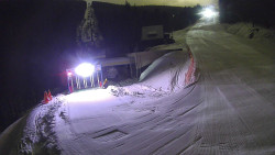 Modrá sjezdovka - dojezd k lanové dráze