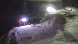 Modrá sjezdovka - dojezd k lanové dráze