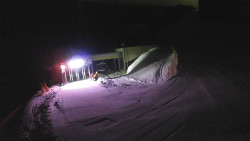 Modrá sjezdovka - dojezd k lanové dráze