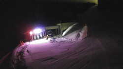 Modrá sjezdovka - dojezd k lanové dráze