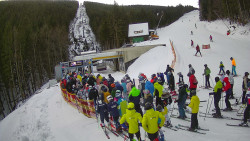 Modrá sjezdovka - dojezd k lanové dráze