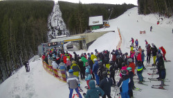 Modrá sjezdovka - dojezd k lanové dráze