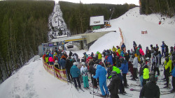 Modrá sjezdovka - dojezd k lanové dráze