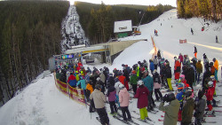 Modrá sjezdovka - dojezd k lanové dráze