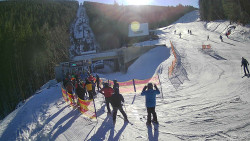 Modrá sjezdovka - dojezd k lanové dráze