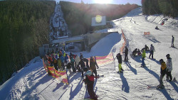 Modrá sjezdovka - dojezd k lanové dráze