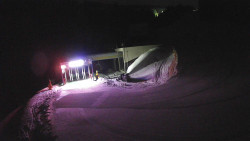 Modrá sjezdovka - dojezd k lanové dráze