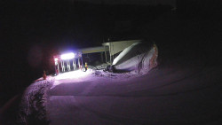 Modrá sjezdovka - dojezd k lanové dráze