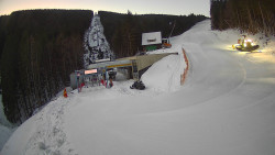 Modrá sjezdovka - dojezd k lanové dráze