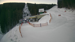 Modrá sjezdovka - dojezd k lanové dráze