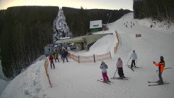 Modrá sjezdovka - dojezd k lanové dráze