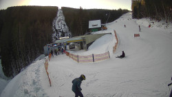 Modrá sjezdovka - dojezd k lanové dráze