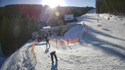 Modrá sjezdovka - dojezd k lanové dráze