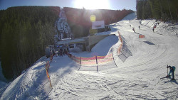 Modrá sjezdovka - dojezd k lanové dráze