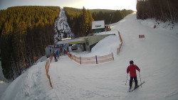 Modrá sjezdovka - dojezd k lanové dráze