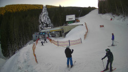 Modrá sjezdovka - dojezd k lanové dráze