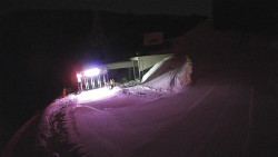 Modrá sjezdovka - dojezd k lanové dráze