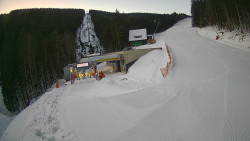 Modrá sjezdovka - dojezd k lanové dráze