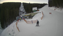 Modrá sjezdovka - dojezd k lanové dráze