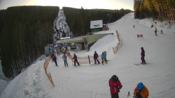 Modrá sjezdovka - dojezd k lanové dráze