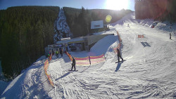 Modrá sjezdovka - dojezd k lanové dráze