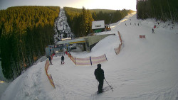 Modrá sjezdovka - dojezd k lanové dráze