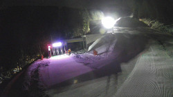 Modrá sjezdovka - dojezd k lanové dráze