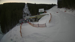 Modrá sjezdovka - dojezd k lanové dráze