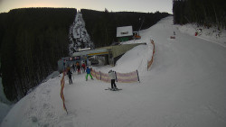 Modrá sjezdovka - dojezd k lanové dráze