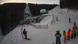 Modrá sjezdovka - dojezd k lanové dráze