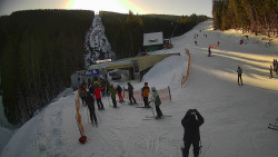 Modrá sjezdovka - dojezd k lanové dráze