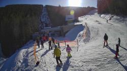 Modrá sjezdovka - dojezd k lanové dráze