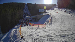 Modrá sjezdovka - dojezd k lanové dráze